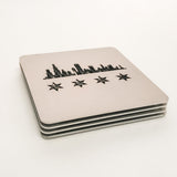 Chicago Skyline Flag Coasters - Custom Personalized Home Décor Gift