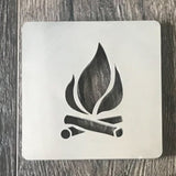 Stainless Steel Campfire 4x4 Metal Coaster Set