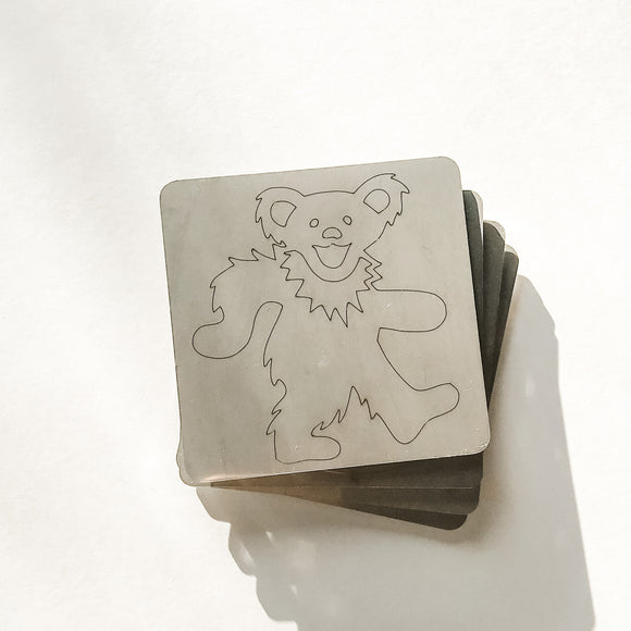 Grateful Dead Coasters - Dancing Bear Metal Personalized Gift