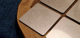 Stainless Steel Lotus Flower Mandala 4x4 Metal Coaster Set