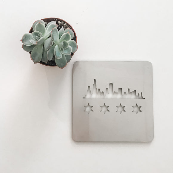 Chicago Skyline Flag Coasters - Custom Personalized Home Décor Gift