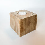 Cedar Wood Block Tea Light Candle Holder Rustic Farmhouse Industrial